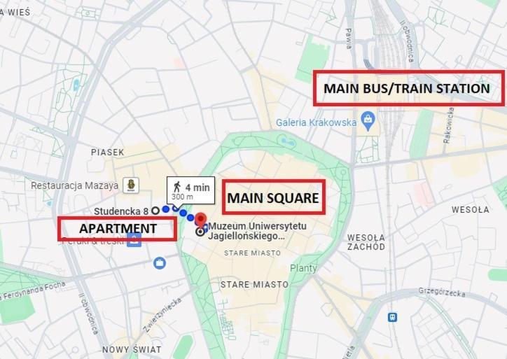 Apartments Studencka Street, Next To Planty Park Krakow Luaran gambar